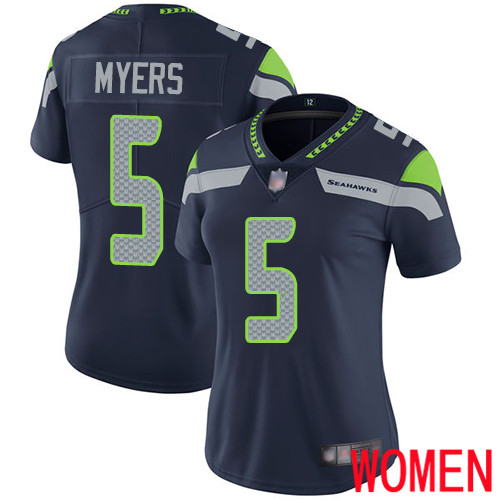 Seattle Seahawks Limited Navy Blue Women Jason Myers Home Jersey NFL Football #5 Vapor Untouchable->women nfl jersey->Women Jersey